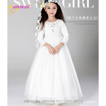 Hermosas niñas bebé 2015 venda caliente niños blancos princesa flor niña vestidos de alta calidad